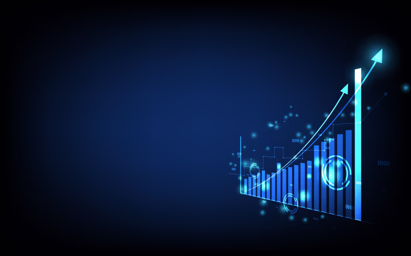 Technology and finance growth graph